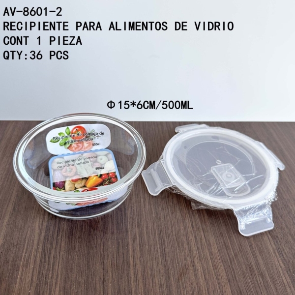 [AV-8601-2]RECIPIENTE PARA ALIMENTOS DE VIDRIO