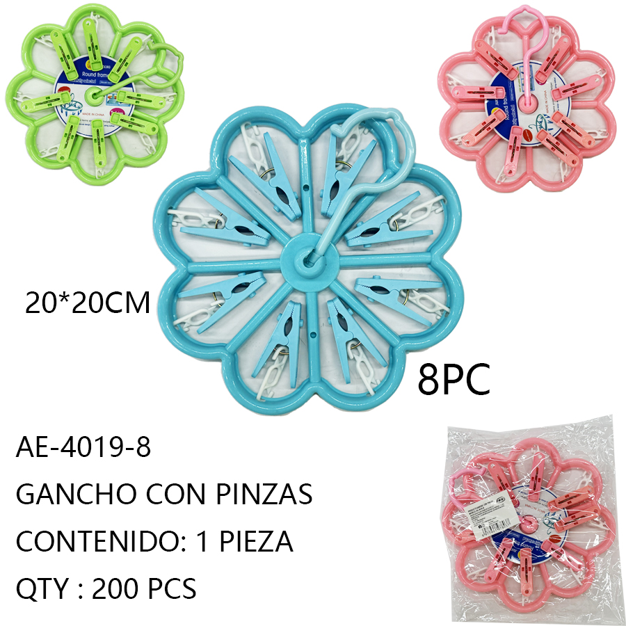 [AE-4019-8]GANCHO CON PINZAS