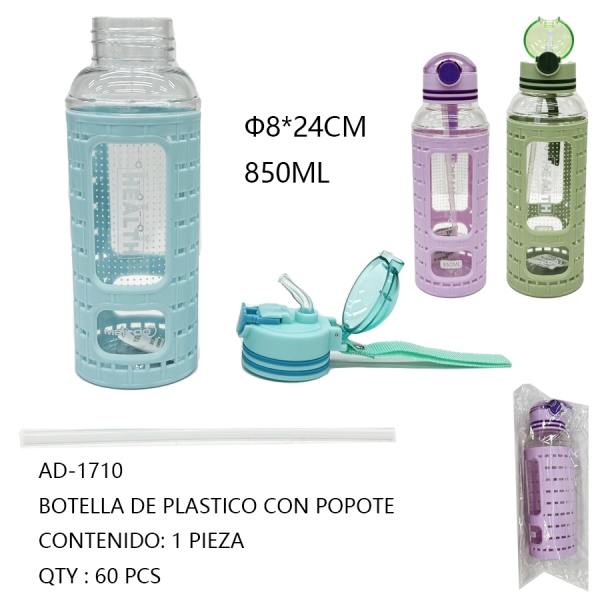 [AD-1710]BOTELLA DE PLASTICO CON POPOTE
