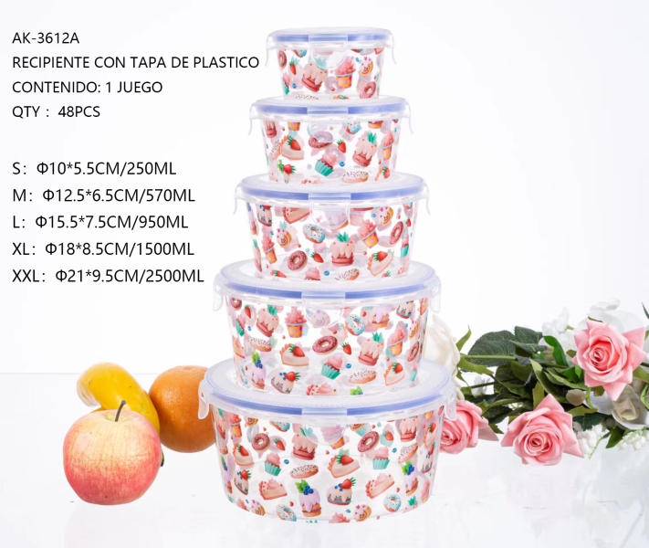 [AK-3612A]RECIPIENTE CON TAPA DE PLASTICO