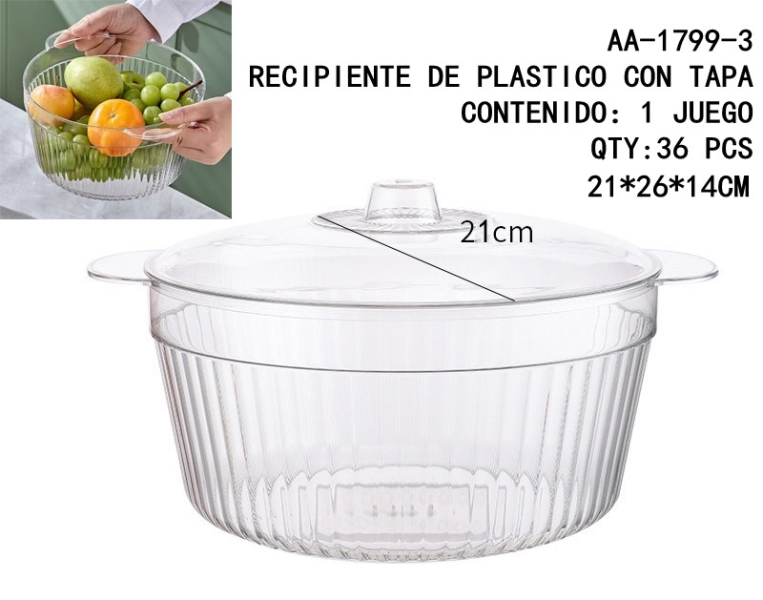 [AA-1799-3]RECIPIENTE DE PLASTICO CON TAPA