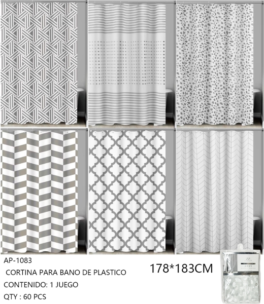 [AP-1083]CORTINA PARA BANO DE PLASTICO
