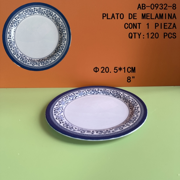 [AB-0932-8]PLATO DE MELAMINA