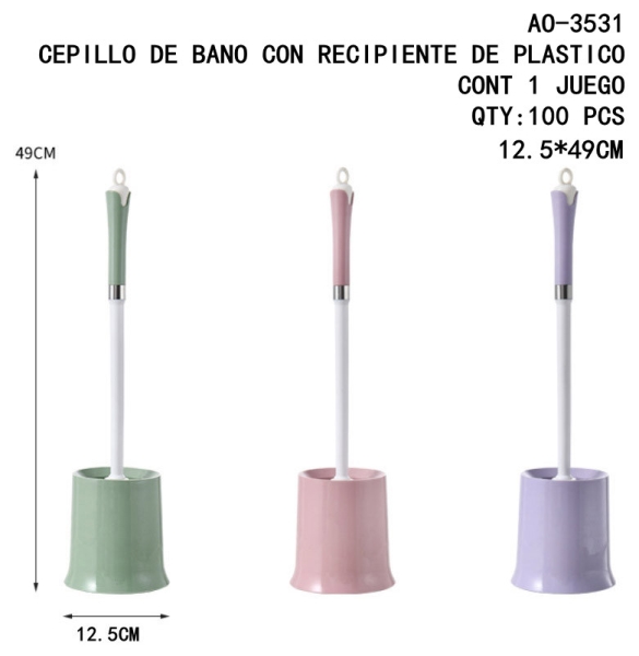 [AO-3531]CEPILLO DE BANO CON RECIPIENTE DE PLASTICO