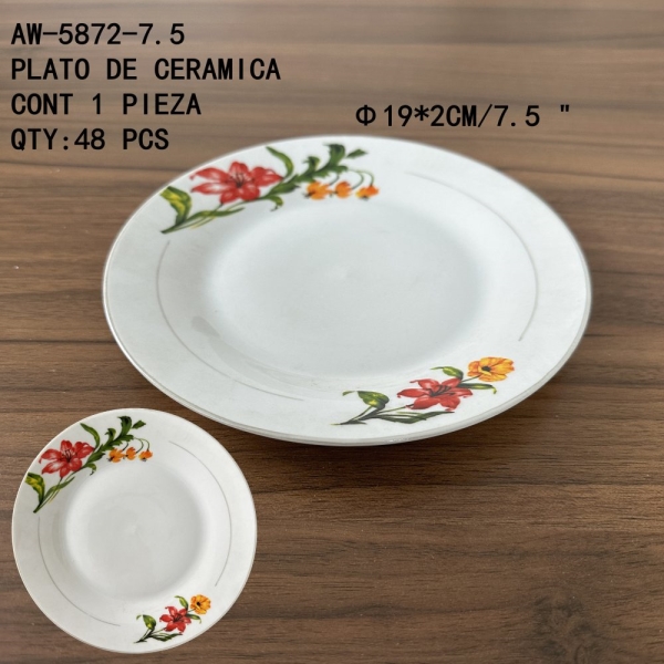 [AW-5872-7.5]PLATO DE CERAMICA