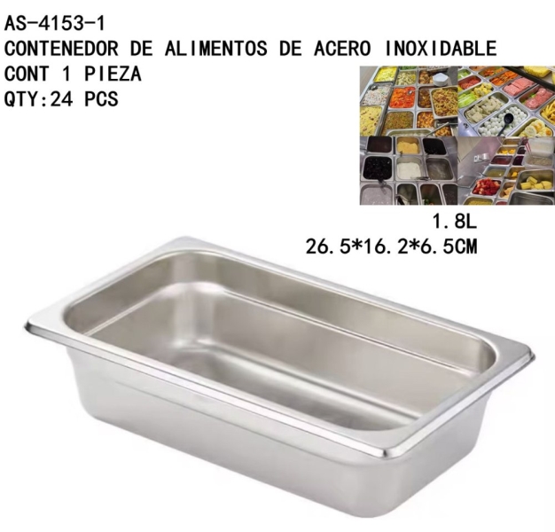 [AS-4153-1]CONTENEDOR DE ALIMENTOS DE ACERO INOXIDABLE 