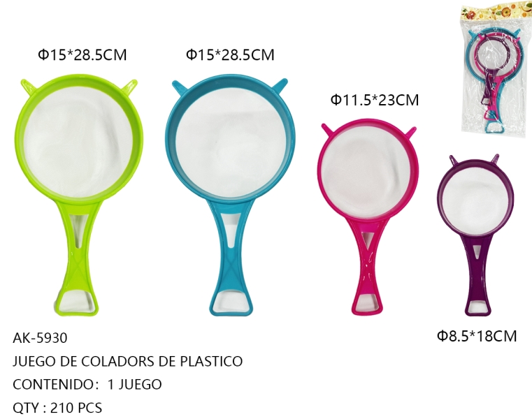[AK-5930]JUEGO DE COLADORS DE PLASTICO 