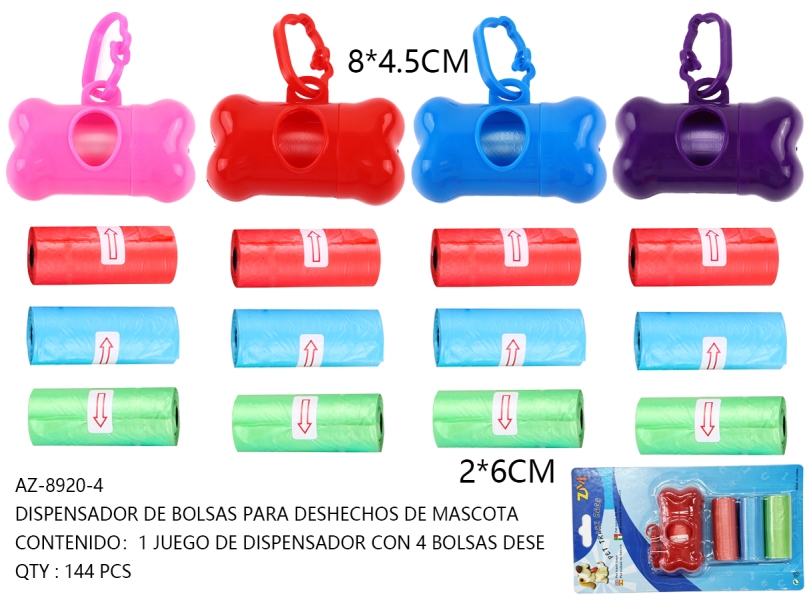 [AZ-8920-4]DISPENSADOR DE BOLSAS PARA DESHECHOS DE MASCOTA 