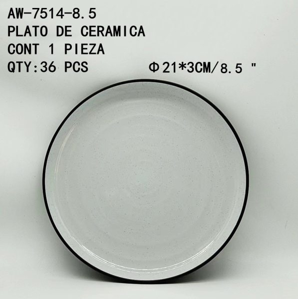 [AW-7514-8.5]PLATO DE CERAMICA 