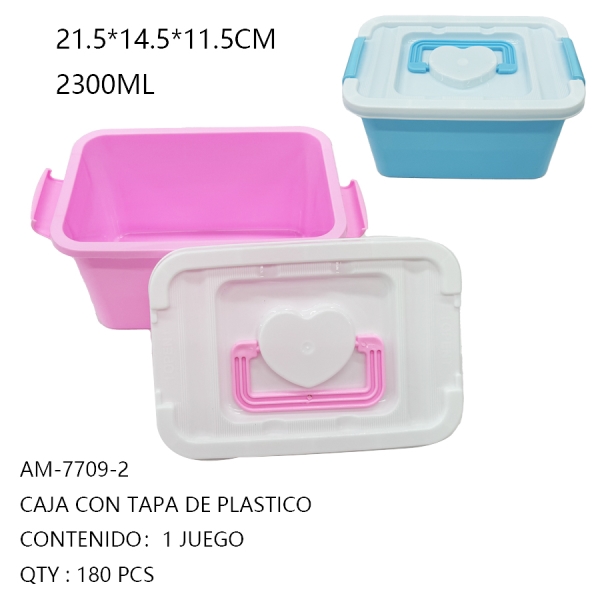 [AM-7709-2]CAJA CON TAPA DE PLASTICO 
