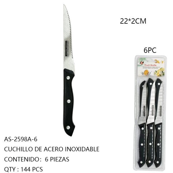 [AS-2598A-6] CUCHILLO DE ACERO INOXIDABLE 