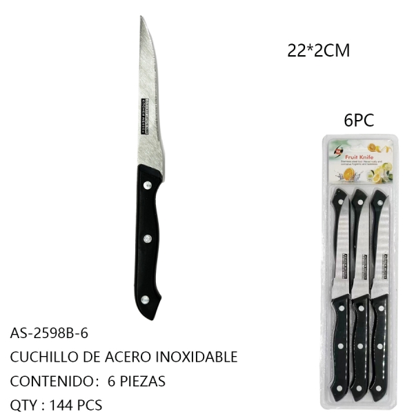 [AS-2598B-6] CUCHILLO DE ACERO INOXIDABLE 