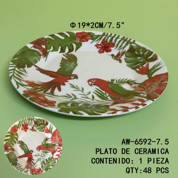 [AW-6592-7.5]PLATO DE CERAMICA 