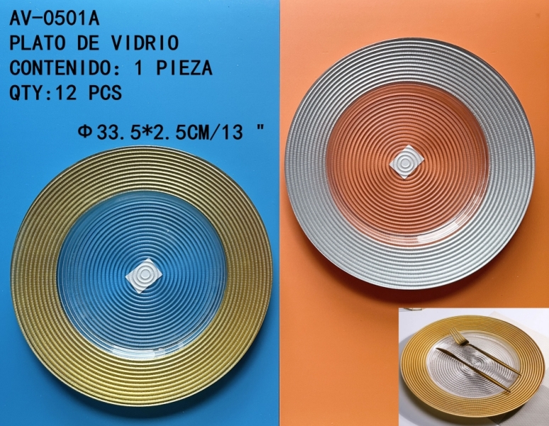[AV-0501A]PLATO DE VIDRIO 