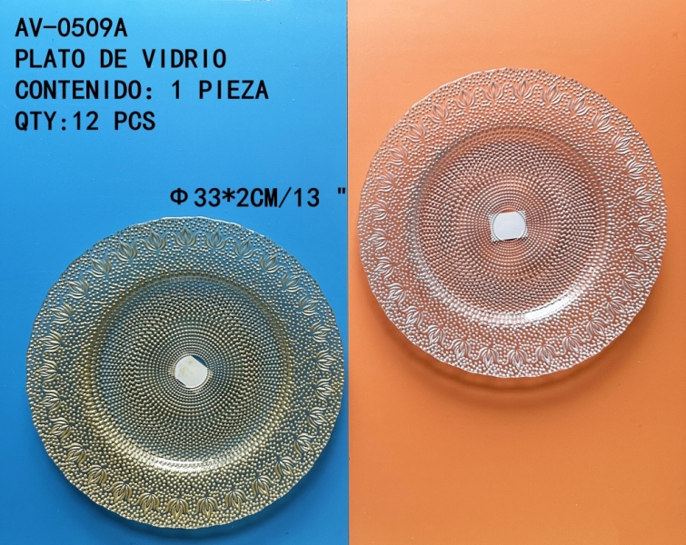 [AV-0509A]PLATO DE VIDRIO 