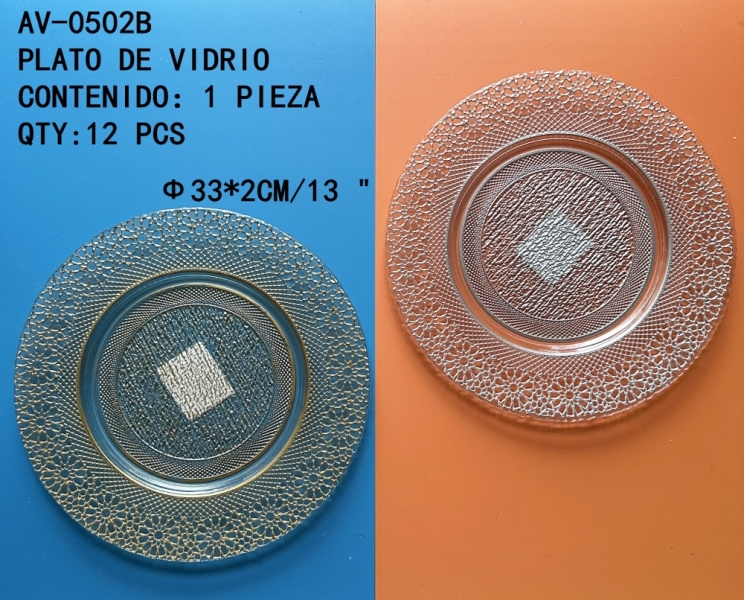 [AV-0502B]PLATO DE VIDRIO 