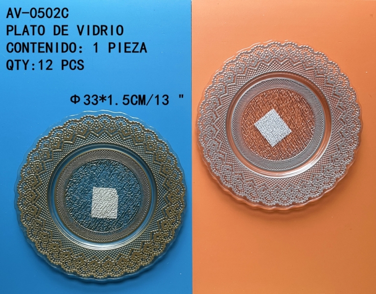 [AV-0502C]PLATO DE VIDRIO 