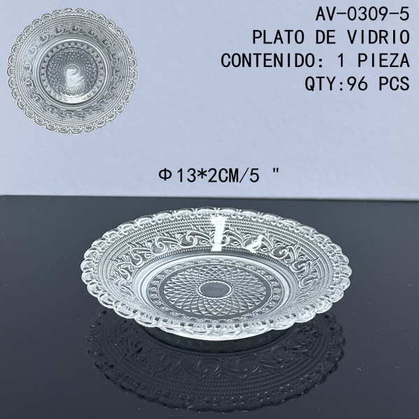[AV-0309-5]PLATO DE VIDRIO 