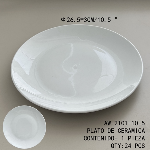 [AW-2101-10.5]PLATO DE CERAMICA 