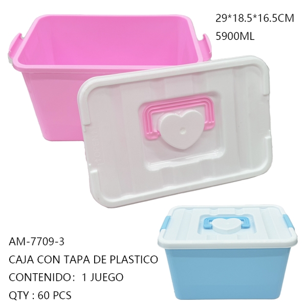 [AM-7709-3]CAJA CON TAPA DE PLASTICO 