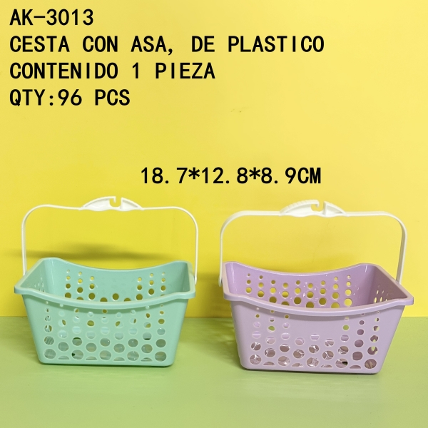 [AK-3013]CESTA CON ASA, DE PLASTICO 