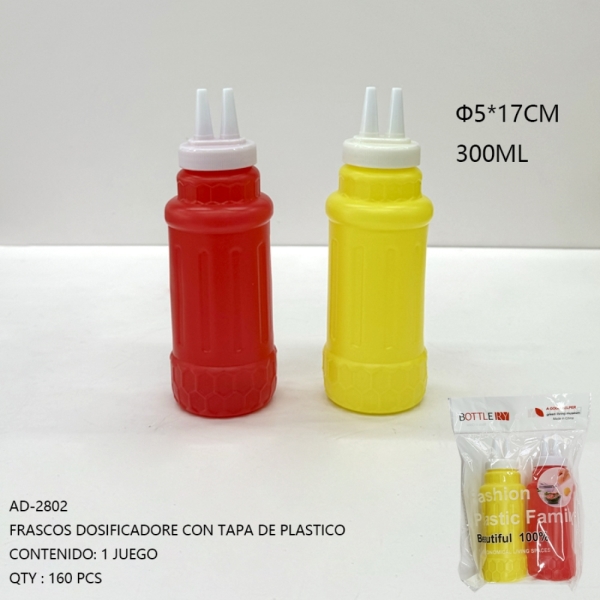 [AD-2802]FRASCOS DOSIFICADORE CON TAPA DE PLASTICO 