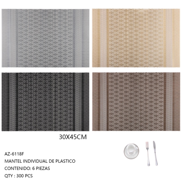 [AZ-6118F]MANTEL INDIVIDUAL DE PLASTICO 