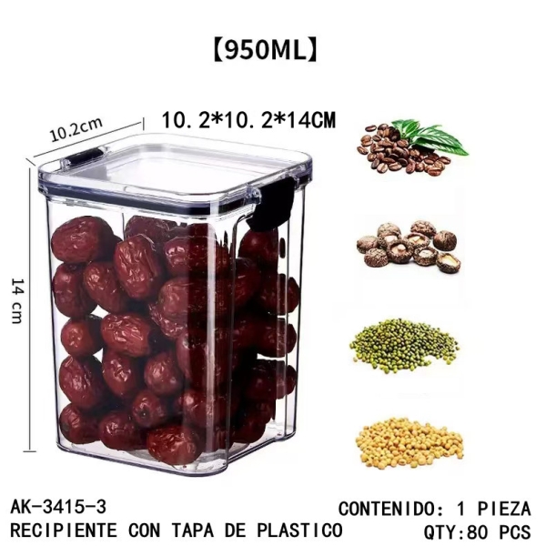 [AK-3415-3]RECIPIENTE CON TAPA DE PLASTICO 