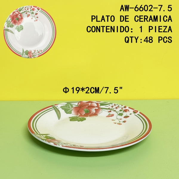 [AW-6602-7.5] PLATO DE CERAMICA 