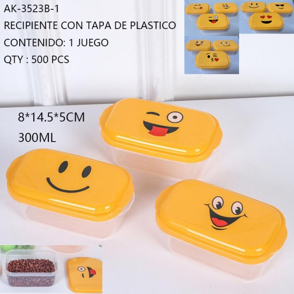 [AK-3523B-1] RECIPIENTE CON TAPA DE PLASTICO 