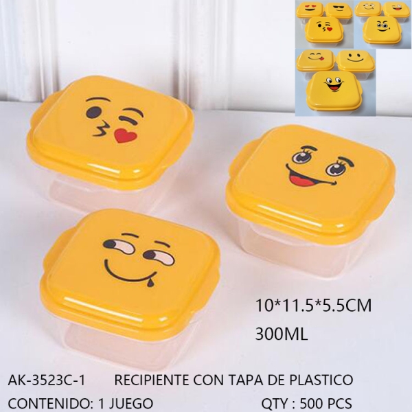[AK-3523C-1] RECIPIENTE CON TAPA DE PLASTICO 