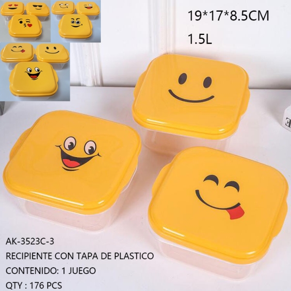 [AK-3523C-3] RECIPIENTE CON TAPA DE PLASTICO 