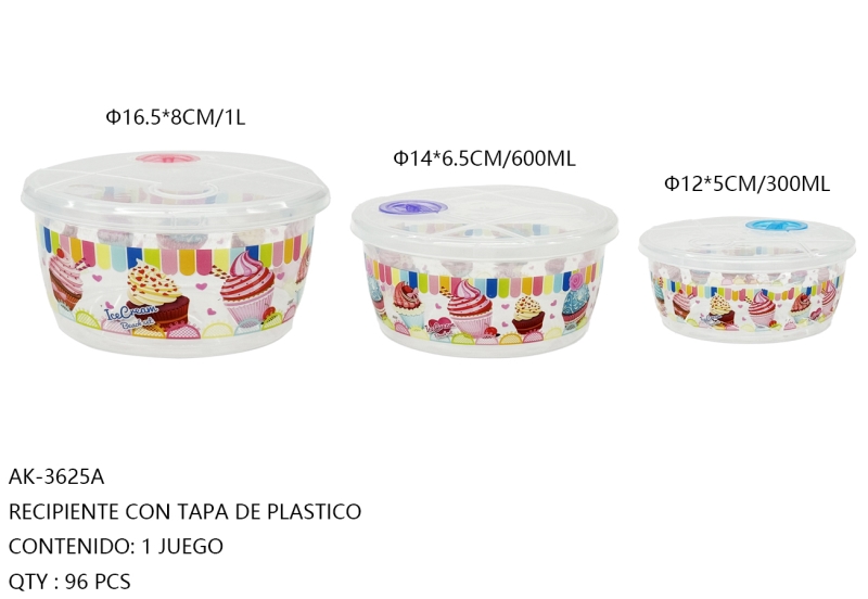 [AK-3625A] RECIPIENTE CON TAPA DE PLASTICO 