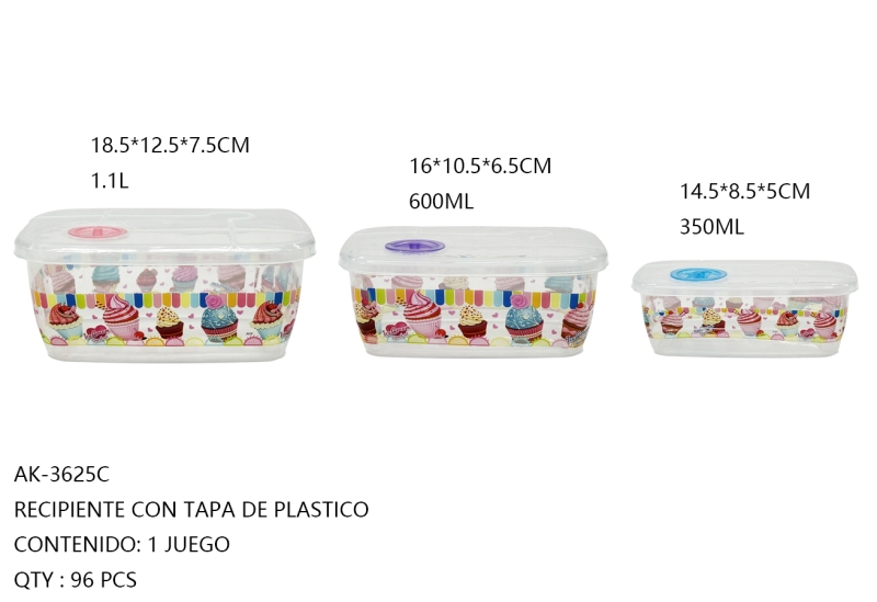 [AK-3625C] RECIPIENTE CON TAPA DE PLASTICO 