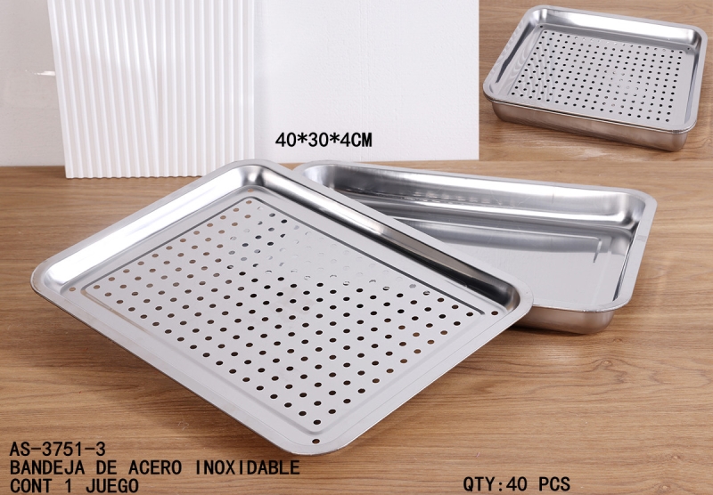 [AS-3751-3] BANDEJA DE ACERO INOXIDABLE 