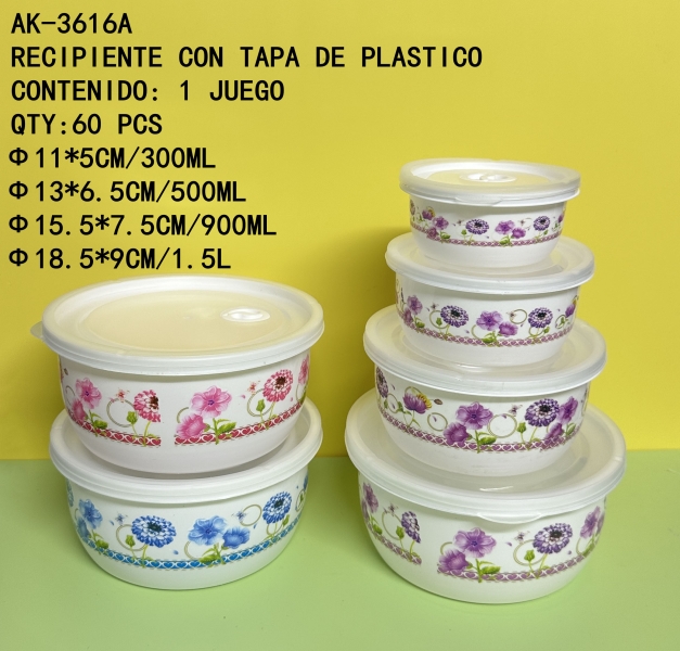 [AK-3616A] RECIPIENTE CON TAPA DE PLASTICO 