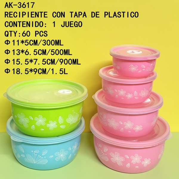 [AK-3617] RECIPIENTE CON TAPA DE PLASTICO 