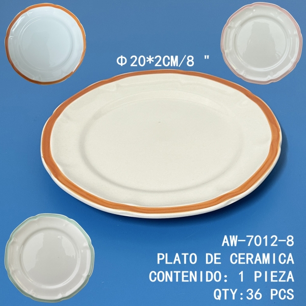 [AW-7012-8] PLATO DE CERAMICA 