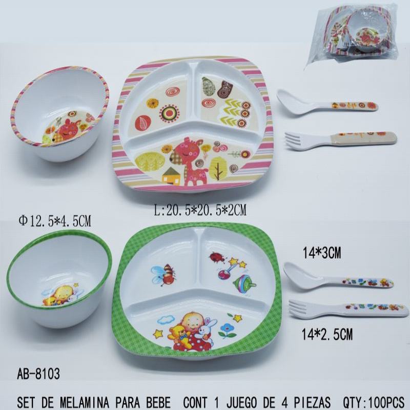 [AB-8103] SET DE MELAMINA PARA BEBE