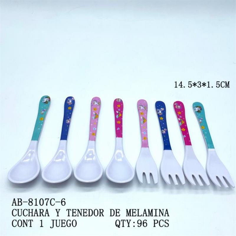 [AB-8107C-6] CUCHARA Y TENEDOR DE MELAMINA
