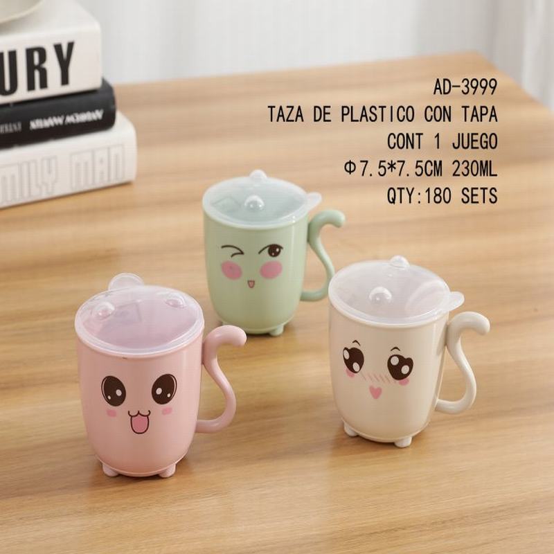 [AD-3999] TAZA DE PLASTICO CON TAPA