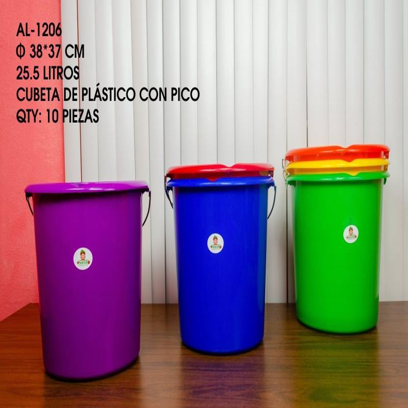 [AL-1206] CUBETA DE PLASTICO 25.5L CON PICO