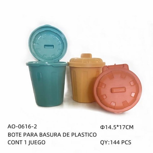 [AO-0616-2 [144 PZS/CAJA]] [AO-0616-2] BOTE PARA BASURA DE PLASTICO