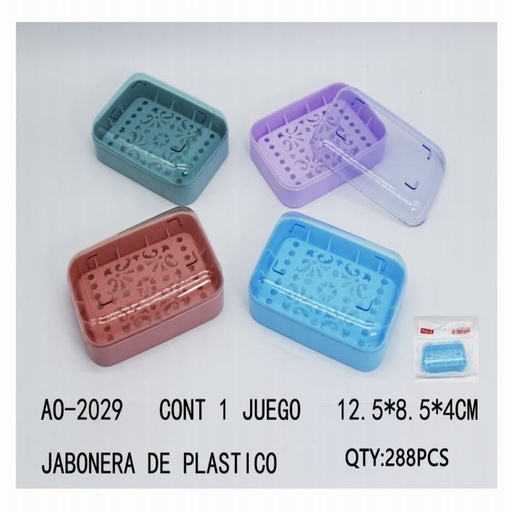 [AO-2029 [288 PZS/CAJA]] [AO-2029] JABONERA CON TAPA DE PLASTICO