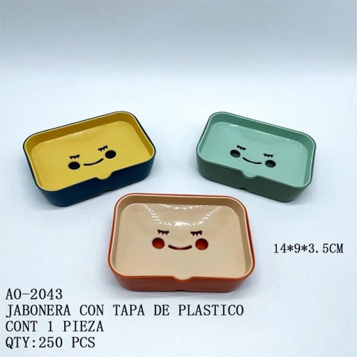 [AO-2043 [250 PZS/CAJA]] [AO-2043] JABONERA CON TAPA DE PLASTICO