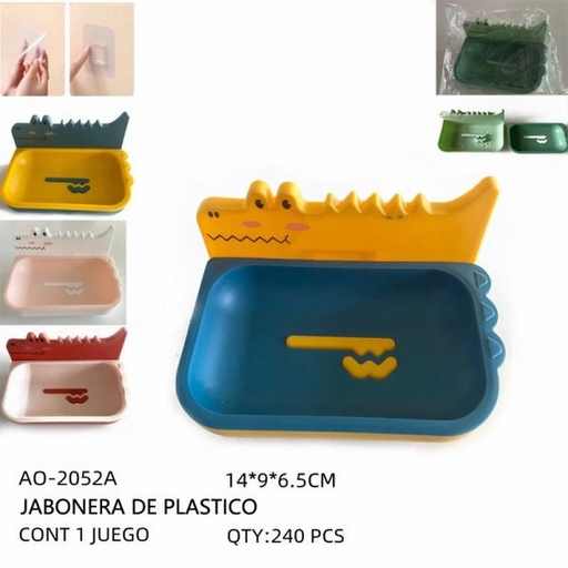 [AO-2052A [240 PZS/CAJA]] [AO-2052A] JABONERA CON TAPA DE PLASTICO