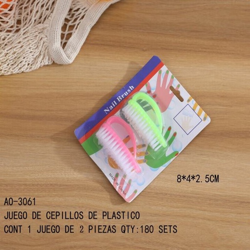 [AO-3061 [180 PZS/CAJA]] [AO-3061] JUEGO DE CEPILLOS DE PLASTICO