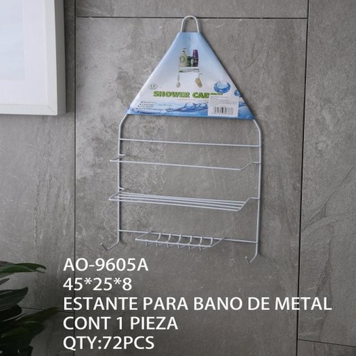 [AO-9605A [72 PZS/CAJA]] [AO-9605A] ESTANTE PARA BANO DE METAL