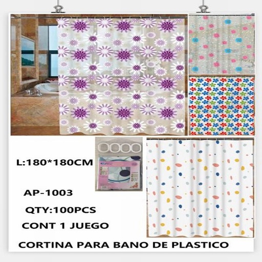 [AP-1003 [100 PZS/CAJA]] [AP-1003] CORTINA PARA BANO DE PLASTICO