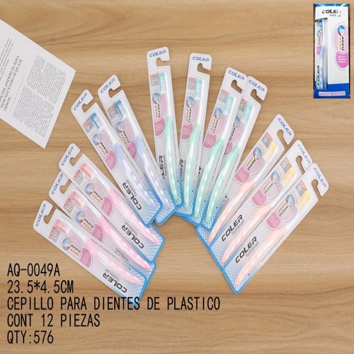 [AQ-0049A [576 PZS/CAJA]] [AQ-0049A] CEPILLO PARA DIENTES DE PLASTICO